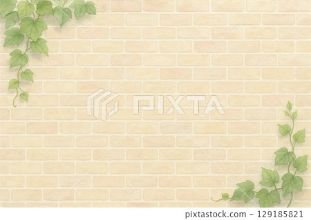 背景材料·常春藤和磚牆 129185821