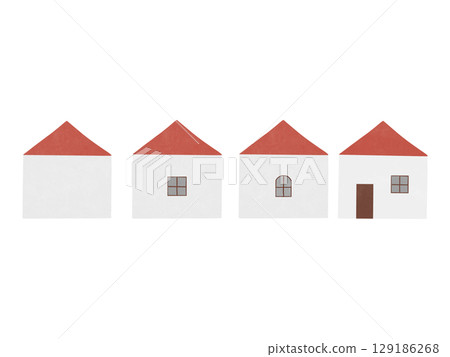 Set of hand drawn house illustrations Set of hand drawn house illustrations 129186268