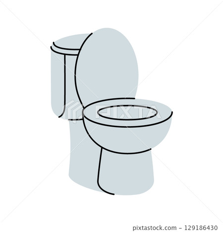 Clean toilet bowl. Bathroom hygiene. Vector illustration 129186430