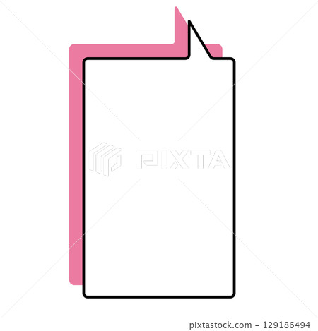 Simple speech bubble illustration, vertical, square 129186494