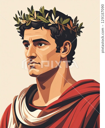Julius Caesar simple illustration 129187090