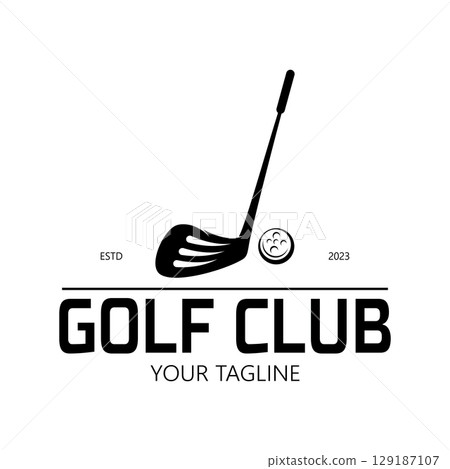 Golf ball logo, Golf design stick logo, logo for professional golf team, golf club, tournament, golf store business, golf course, event Golf ball logo, Golf design stick logo, logo for professional golf team, golf club, tournament, golf store business, golf course, event 129187107