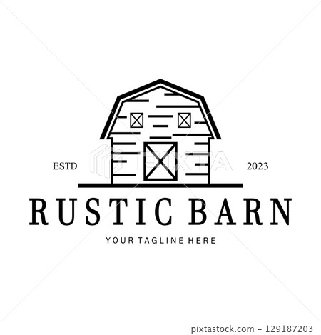 Vintage organic farmhouse or barn,warehouse, rustic barn and animal farmhouse logo design. Vintage organic farmhouse or barn,warehouse, rustic barn and animal farmhouse logo design. 129187203