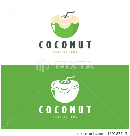coconut logo design template illustration vector 129187245
