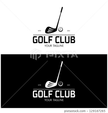 Golf ball logo, Golf design stick logo, logo for professional golf team, golf club, tournament, golf store business, golf course, event 129187265