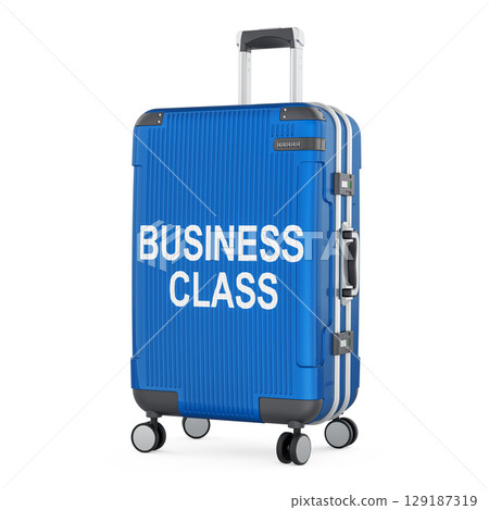 Business Class concept with suitcase. 3D rendering 129187319
