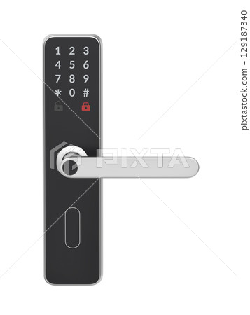 Smart door lock with integrated keypad and fingerprint reader 129187340