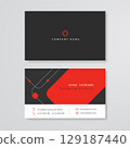 Business card black and red flat design template 129187440
