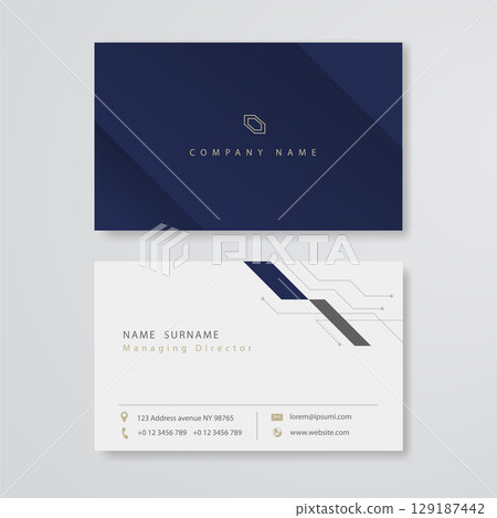 Business card flat design vector template 129187442