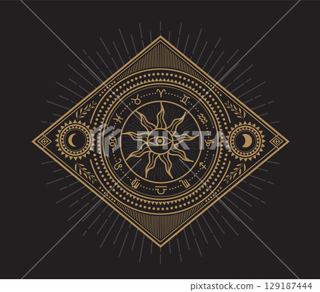 Divine magic occult occultism symbols vector illustration 129187444
