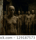 Creepy mannequins standing in ruins Horror Ghost Ruins Photo 129187573