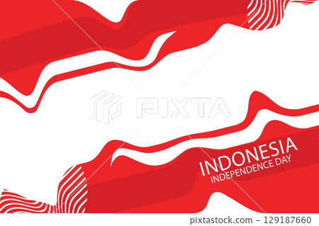 Indonesia independence background vector with wavy sporty style illustration Indonesia independence background vector with wavy sporty style illustration 129187660