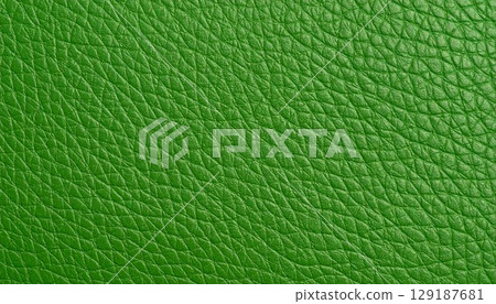 Leather texture close-up. Green fashionable background 129187681