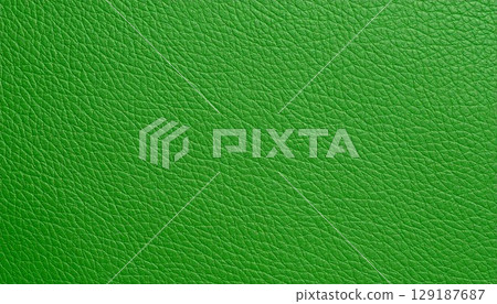 Leather texture close-up. Green fashionable background 129187687