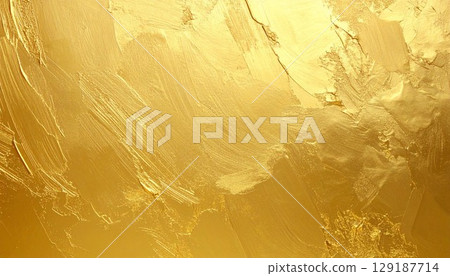 Gold painted concrete wall background 129187714