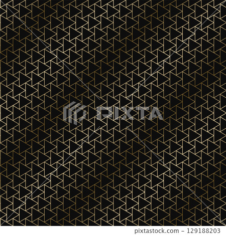 Vector golden seamless ornamental luxury geometric pattern - outline art deco rich design. Repeatable elegant royal background. Symmetry endless print 129188203