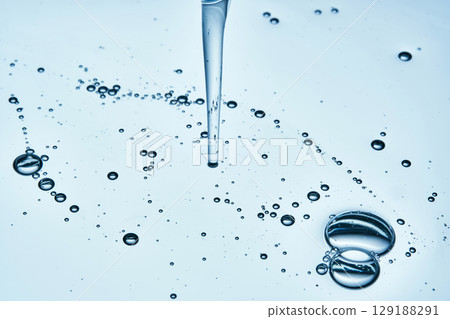 Beautiful bubbly texture of gel cosmetics. Beautiful bubbly texture of gel cosmetics. 129188291