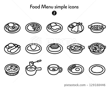 西餐簡單圖標集 129188446
