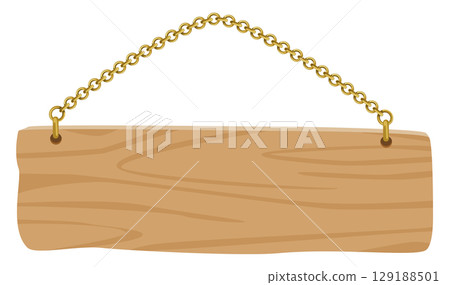 Simple wooden hanging sign vector material | Store and guide illustration | Oak material style Simple wooden hanging sign vector material | Store and guide illustration | Oak material style 129188501