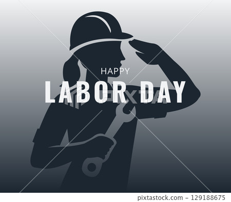Saluting worker happy labor day design 129188675
