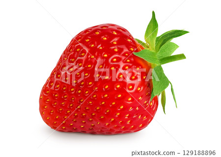 Strawberry isolated on white background. Fresh berry with depth of field 129188896