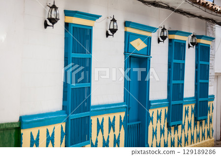 Beautiful streets of the colonial town of Concepcion in Antioquia, Colombia. Beautiful streets of the colonial town of Concepcion in Antioquia, Colombia. 129189286