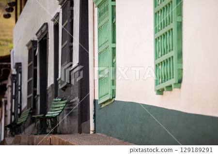 Beautiful streets of the colonial town of Concepcion in Antioquia, Colombia. Beautiful streets of the colonial town of Concepcion in Antioquia, Colombia. 129189291