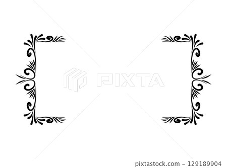 Growing floral corner border animation. Video clip with alpha channel. 129189904