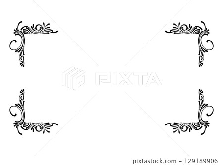 Growing floral corner border animation. Video clip with alpha channel. 129189906