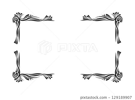 Growing floral corner border animation. Video clip with alpha channel. Growing floral corner border animation. Video clip with alpha channel. 129189907