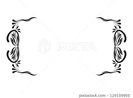 Growing floral corner border animation. Video clip with alpha channel. 129189908