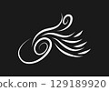 Growing floral element animation. Video clip with alpha channel. 129189920