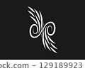 Growing floral element animation. Video clip with alpha channel. 129189923
