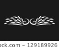 Growing floral element animation. Video clip with alpha channel. 129189926