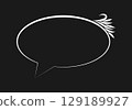 Speech bubble animation with vintage floral decoration. Video clip with alpha channel. 129189927