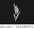 Growing floral element animation. Video clip with alpha channel. 129189931