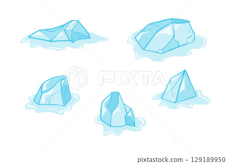 Melting glaciers and ocean raising sea level 129189950