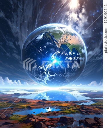 Man crossing the earth 129190241