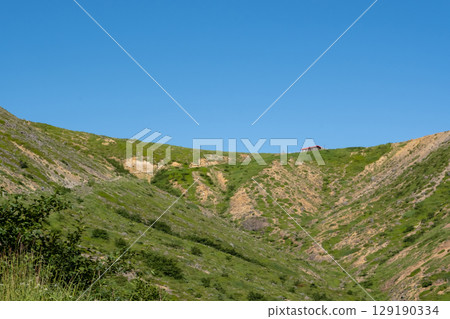 栃木縣那須山山頂的登山道和茶室風景 栃木縣那須山山頂的登山道和茶室風景 129190334