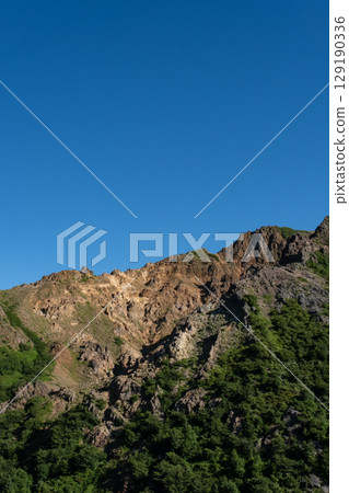 Scenery of the hiking trail at Mount Nasu in Tochigi Prefecture Scenery of the hiking trail at Mount Nasu in Tochigi Prefecture 129190336