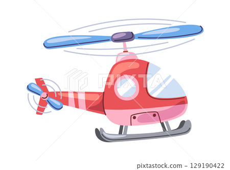Red rescue helicopter cartoon design 129190422
