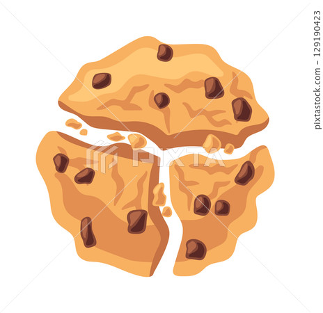 Cookies divided into three parts 129190423