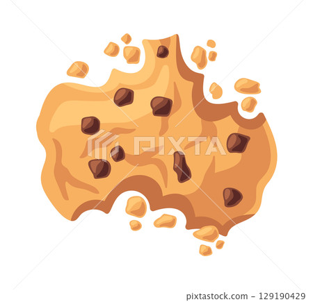 Bitten cookie festive snack cartoon 129190429