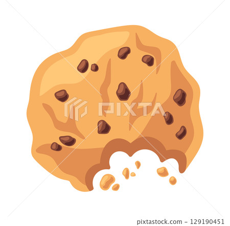 Eaten biscuit pastry piece cartoon Eaten biscuit pastry piece cartoon 129190451
