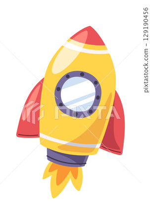 Space shuttle in flight cartoon 129190456