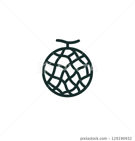 甜瓜線描圖標，材料，無背景，插圖，水果 129190932