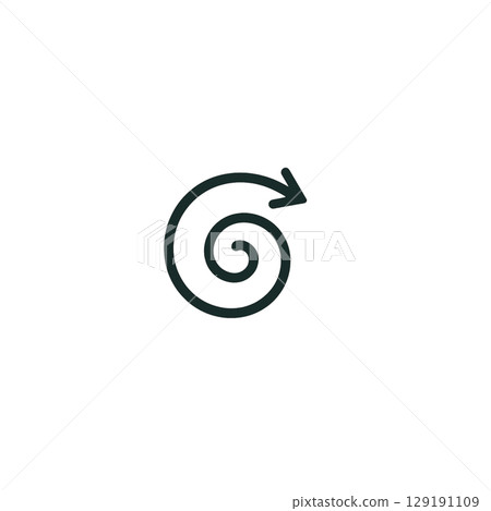 螺旋箭頭線描圖示,素材,無背景,插畫,日用品 129191109