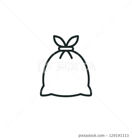 Garbage bag line drawing icon, material, no background, illustration 129191113
