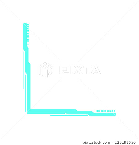 Y2K retro hud frame. Abstract modern icon with geometric shape. Digital element, aesthetic frame, cool graphic for 90s nostalgia and trendy decoration. 129191556