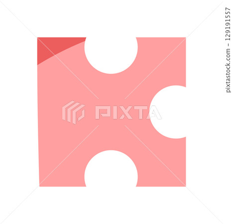 Flat jigsaw puzzle piece silhouette in a minimalist graphic style. Pink piece with smooth edges, symbolizing fun, childhood games, and table boardgame activities. Perfect for toy concepts, hobby Flat jigsaw puzzle piece silhouette in a minimalist graphic style. Pink piece with smooth edges, symbolizing fun, childhood games, and table boardgame activities. Perfect for toy concepts, hobby 129191557